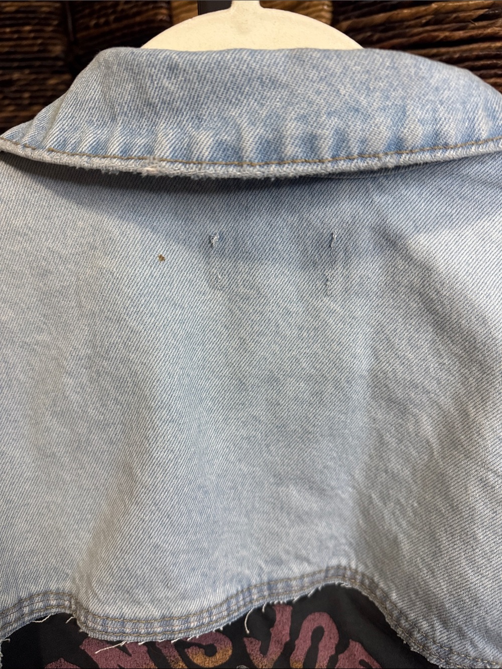 Janis Joplin Black & Light Blue Denim Panel Jacket - Picture 4 of 7